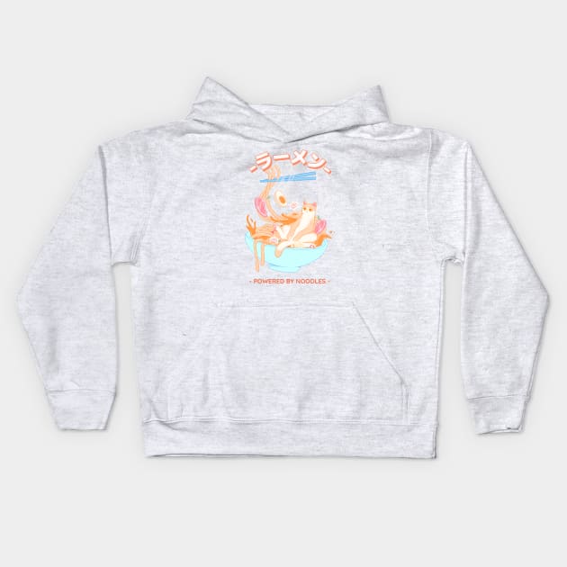 Powered by noodles Kids Hoodie by ArtsyStone